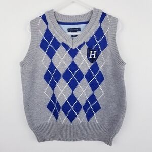 Tommy Hilfiger Gray Argyle Sweater Vest, size 5